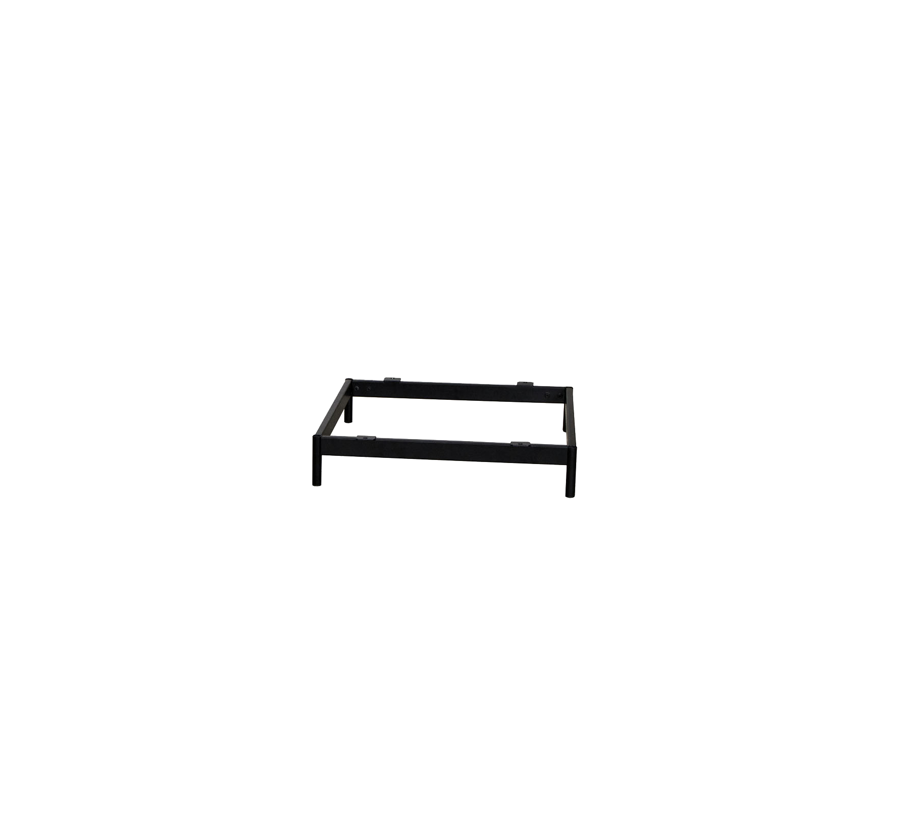 Black metal frame structure suitable for various uses, featuring a rectangular shape with an open design.