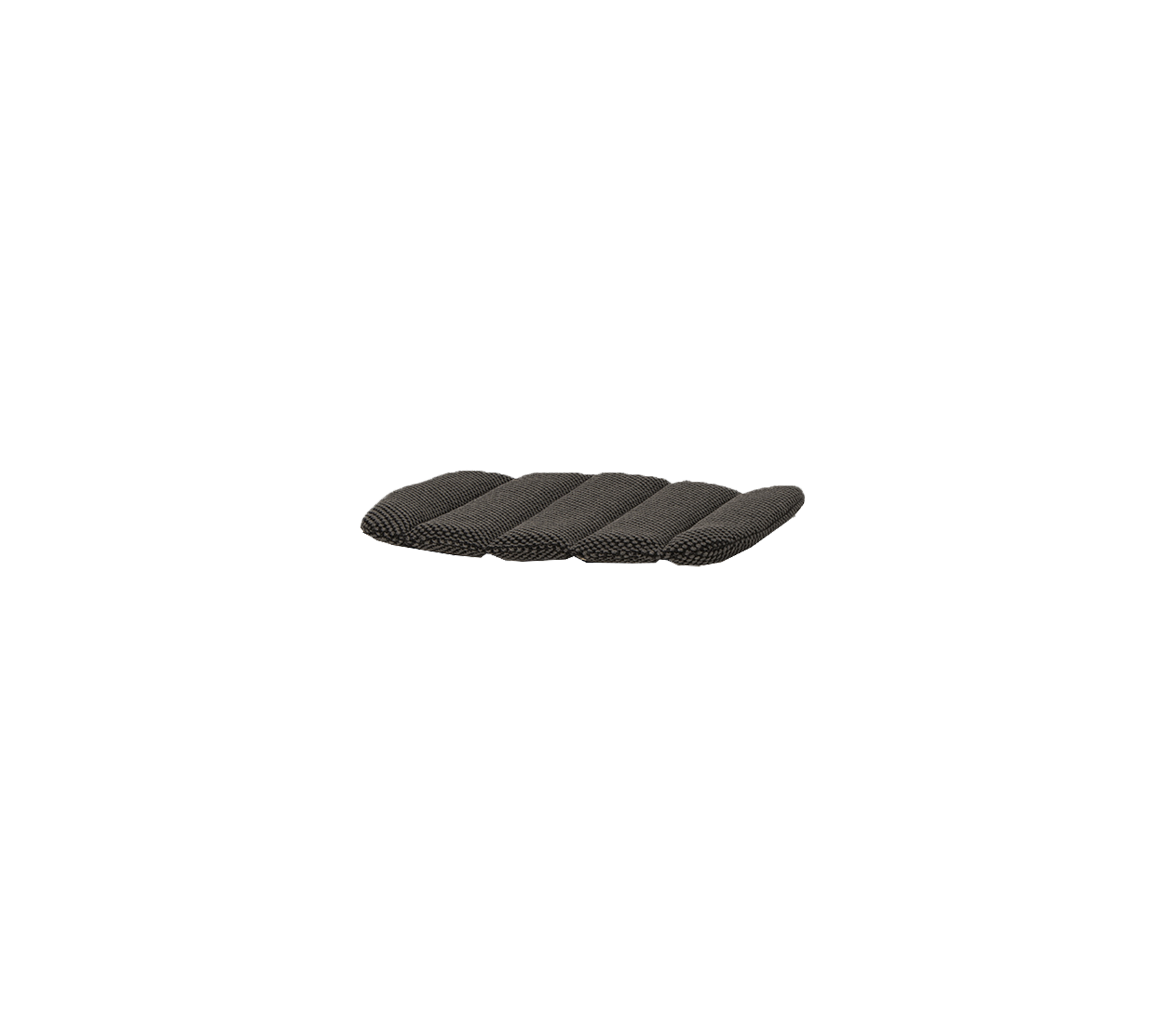 Rectangular cushion with padded stripes in a dark shade, designed for comfort and style.