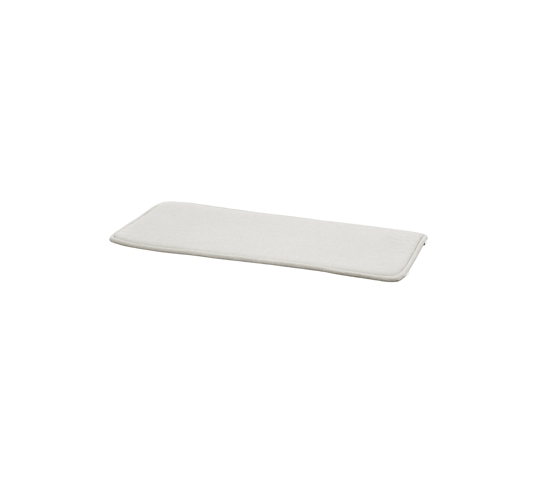 Sand-colored cushion on a white background.