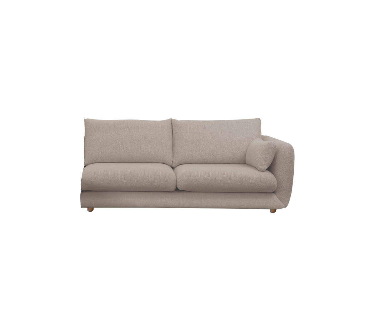 Light brown modern sofa with a contemporary design.