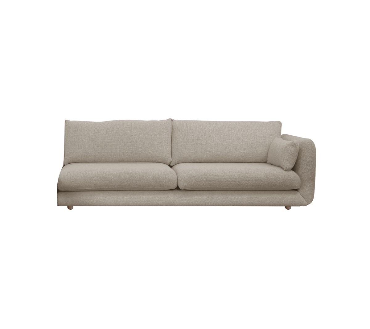 Modern sand sofa with a minimalist design.