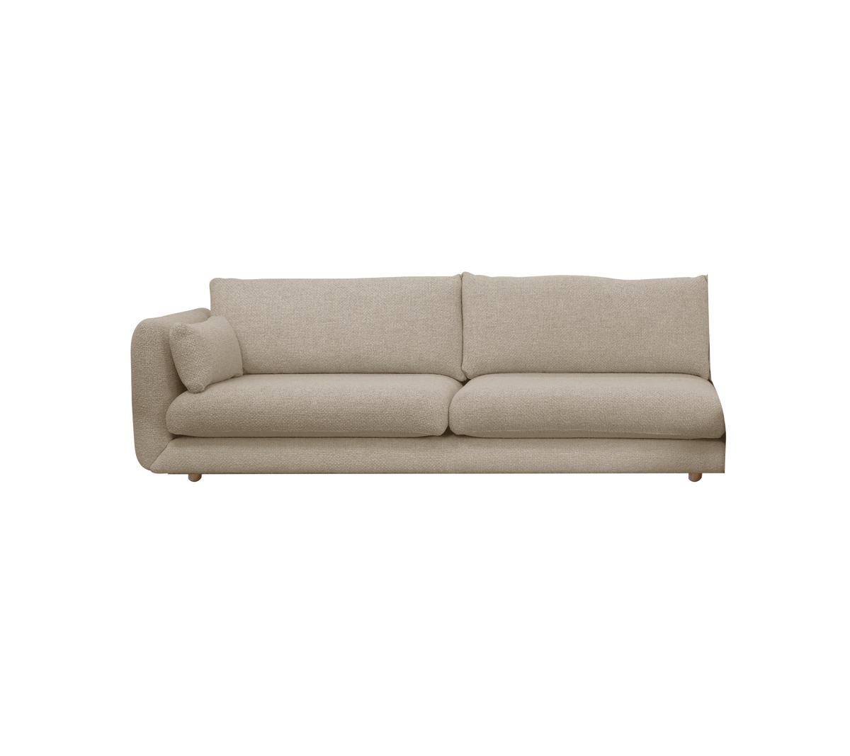 Modern sand sofa with a minimalist design.