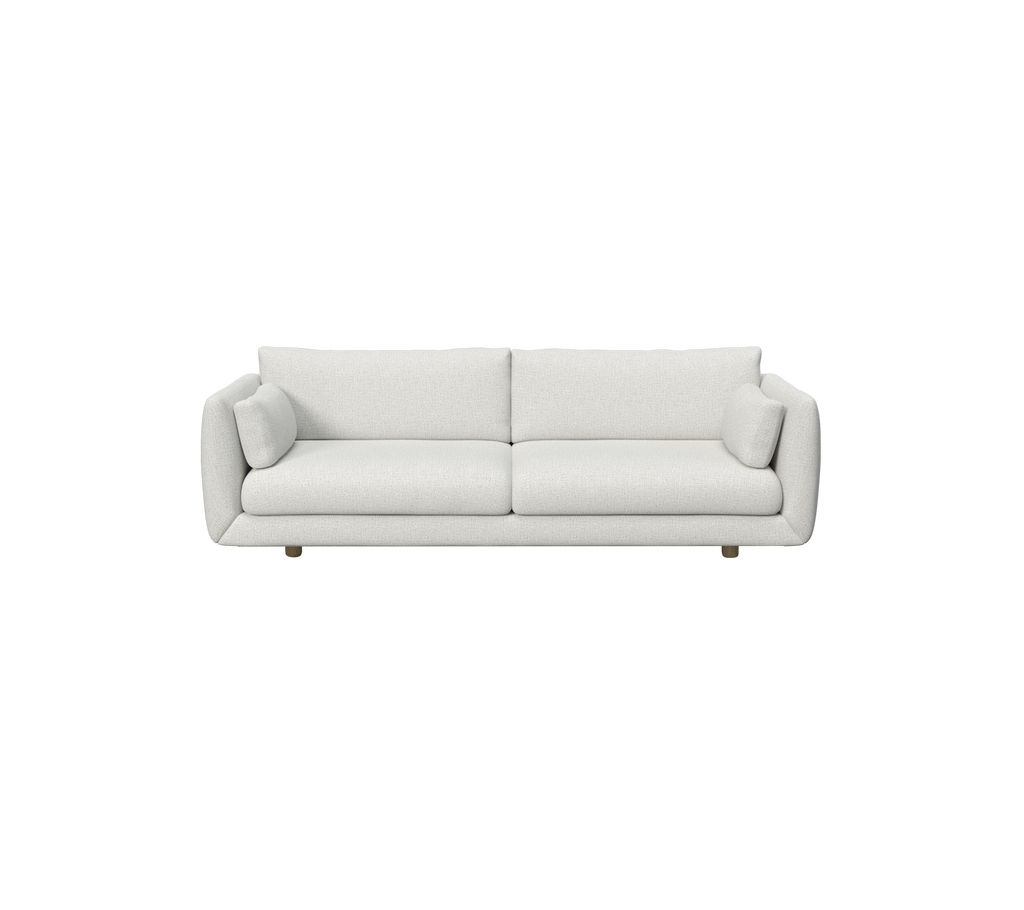 Light grey modern sofa with minimalist design.