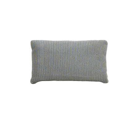 Rectangular cushion in a soft, textured fabric, featuring a light gray color that adds a cozy touch to any space.