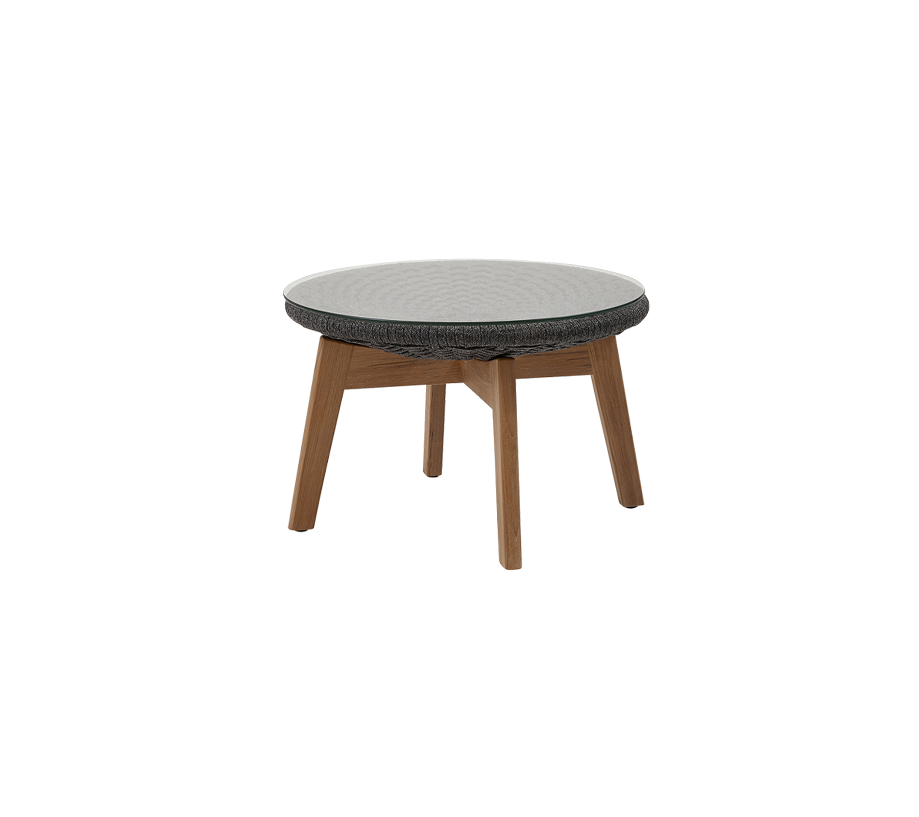 Round table with a textured light surface and wooden legs, ideal for modern decor. Perfect for a stylish centerpiece.