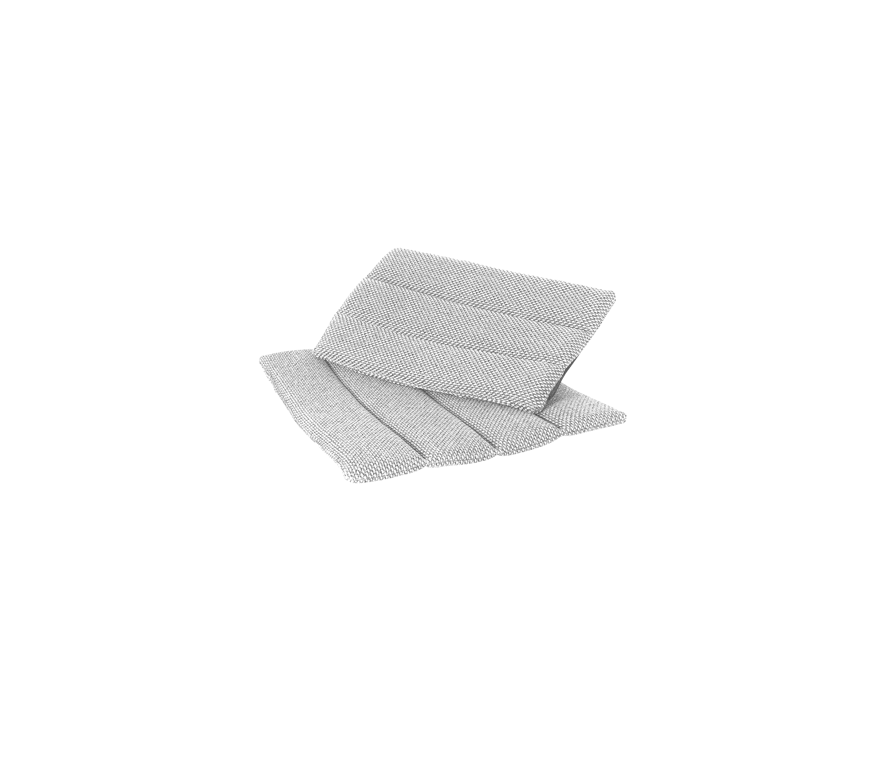 Three textured gray surface pads arranged together in a layered fashion, suitable for various applications or uses.