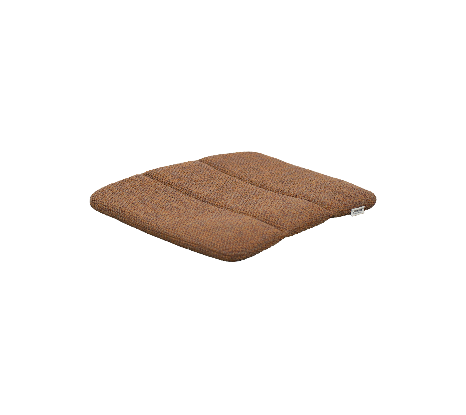 Umber brown cushion with a textured surface.