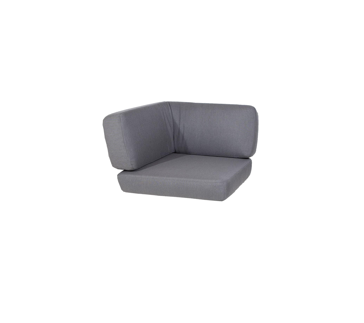 A modern gray corner sofa cushion with a minimalist design, featuring a comfortable backrest and spacious seating area.