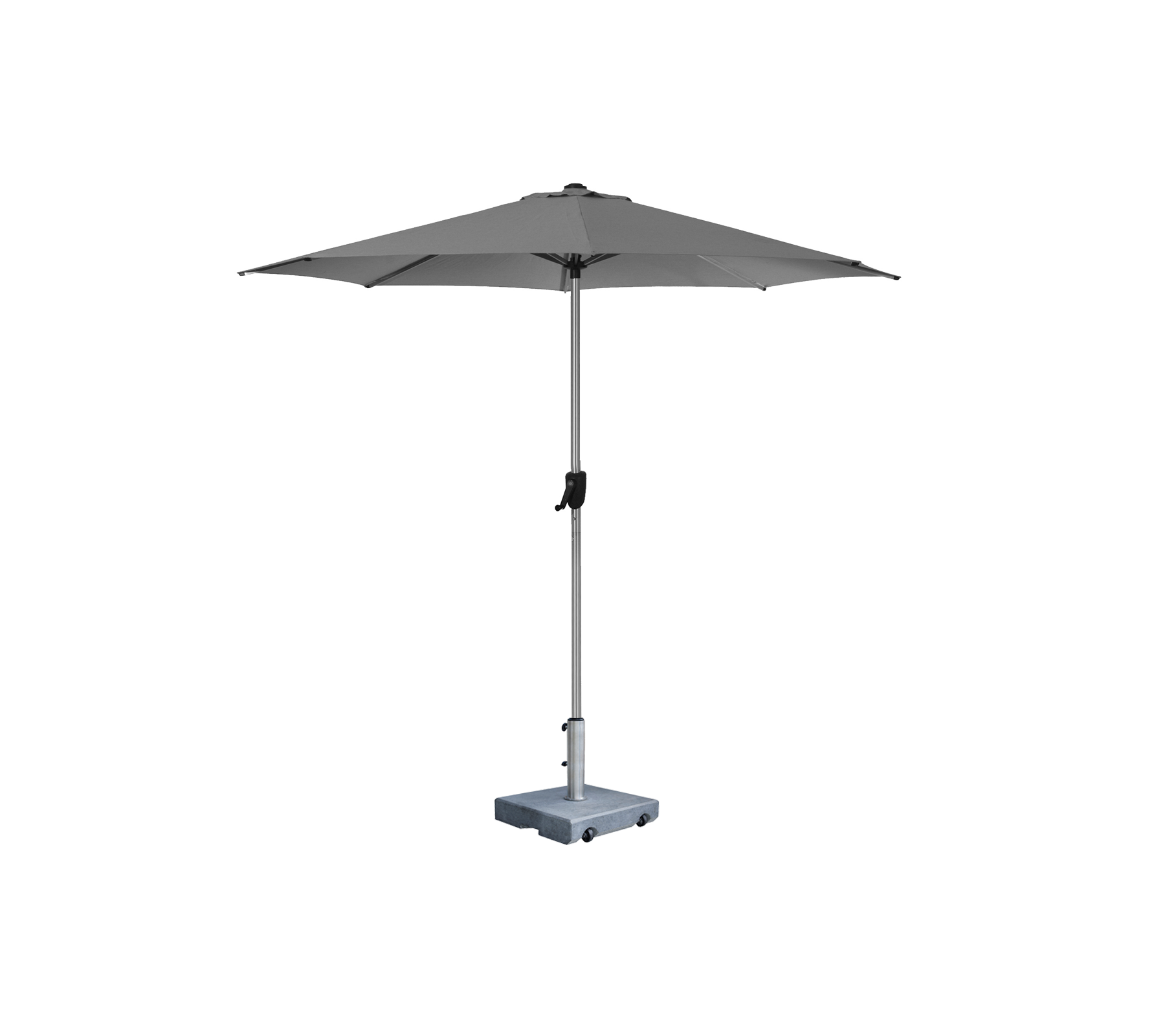 gray patio umbrella Cane-line Sunshade parasol w/crank, dia. 3 m