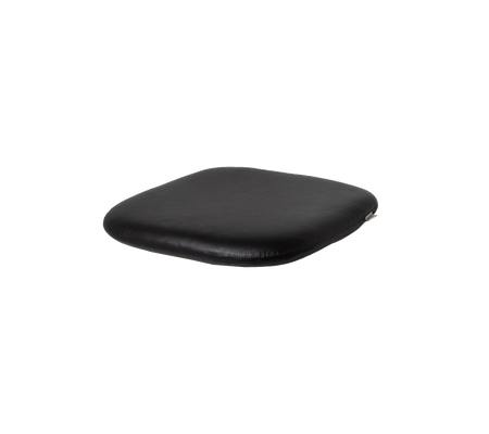 Black cushion pad with a smooth surface, designed for comfort and support in various applications.
