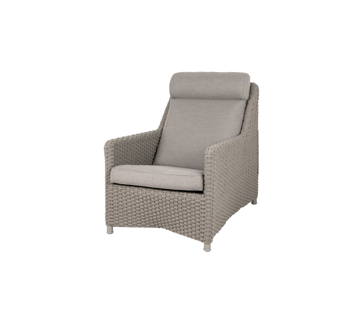 Stylish wicker chair with a comfortable padded backrest and seat, designed for relaxation and modern decor. Perfect for lounging and leisure.