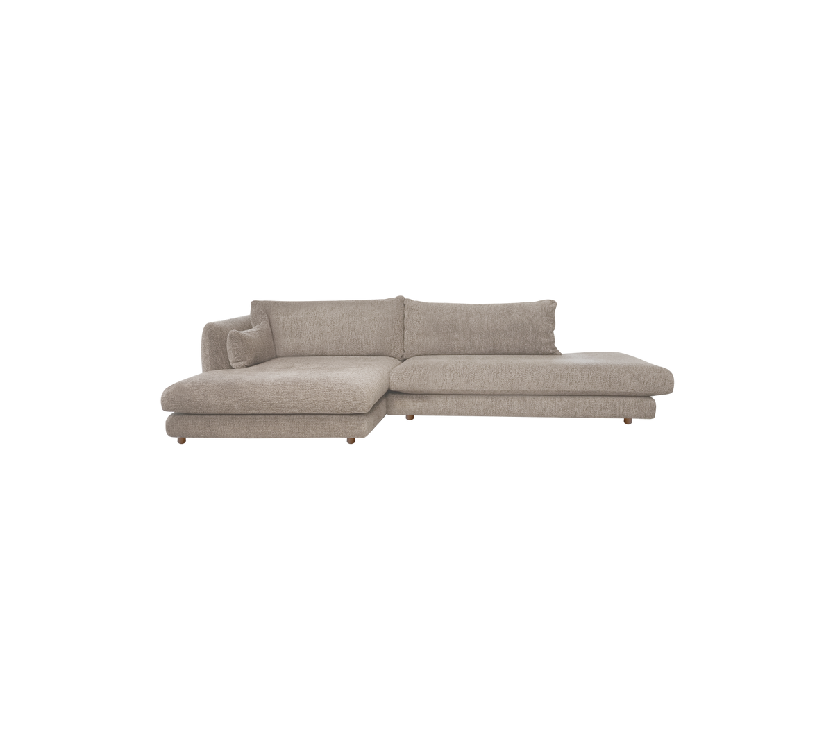 Light brown modern sofa with a relaxed design.