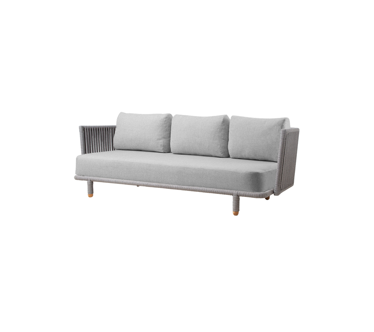 Stylish gray sofa with three cushions and modern detailing, perfect for enhancing any living space.