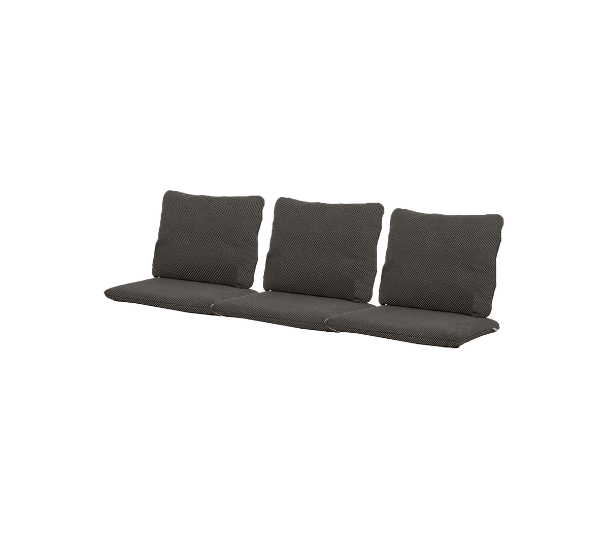 Comfortable three-person cushion in a sleek design, featuring multiple soft backing cushions for enhanced support and style.